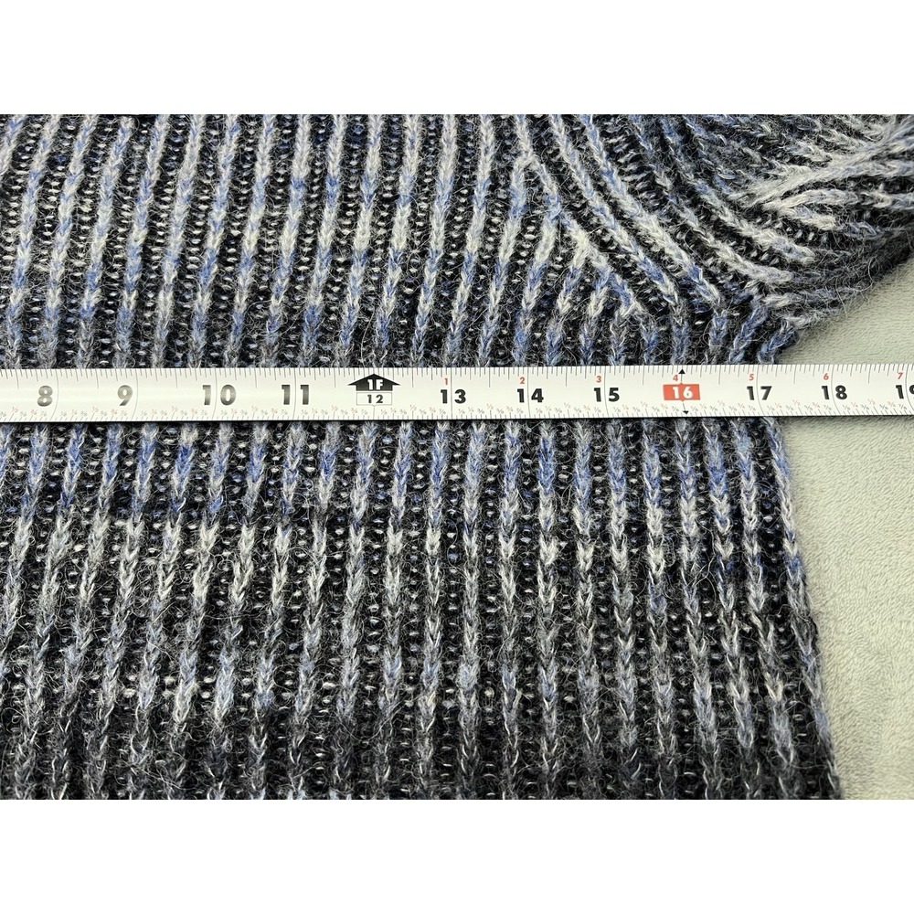 Naadam Ribbed Space Dye Sweater Small Blue Wool Cashmere Alpaca Raglan Jumper - Picture 8 of 9